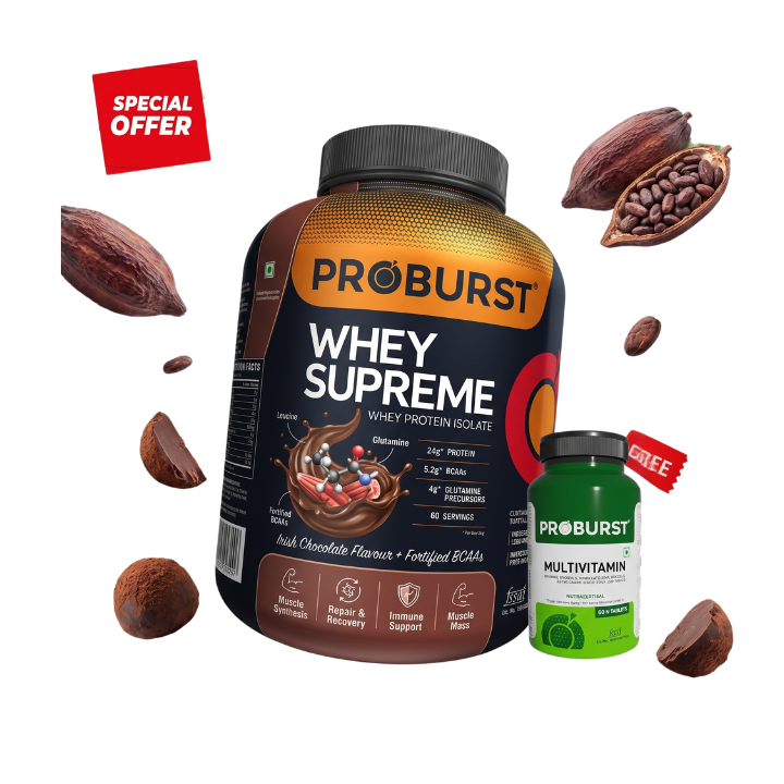 Whey Supreme Irish Chocolate Protein Powder +Free Multivitamin Capsule