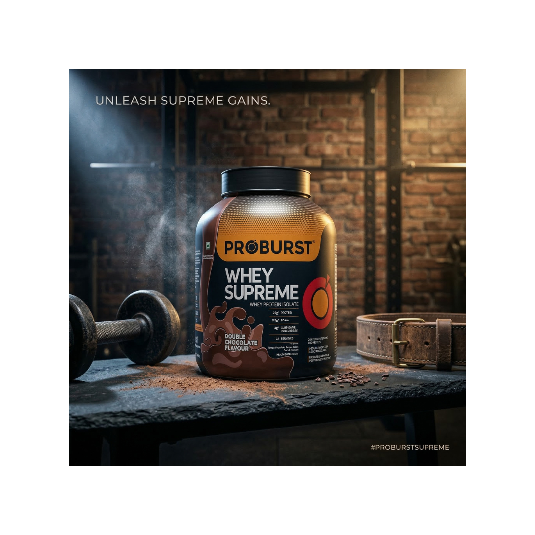 Special Offer: PROBURST Whey Supreme Double Chocolate Protein Powder + Free multivitamin capsule