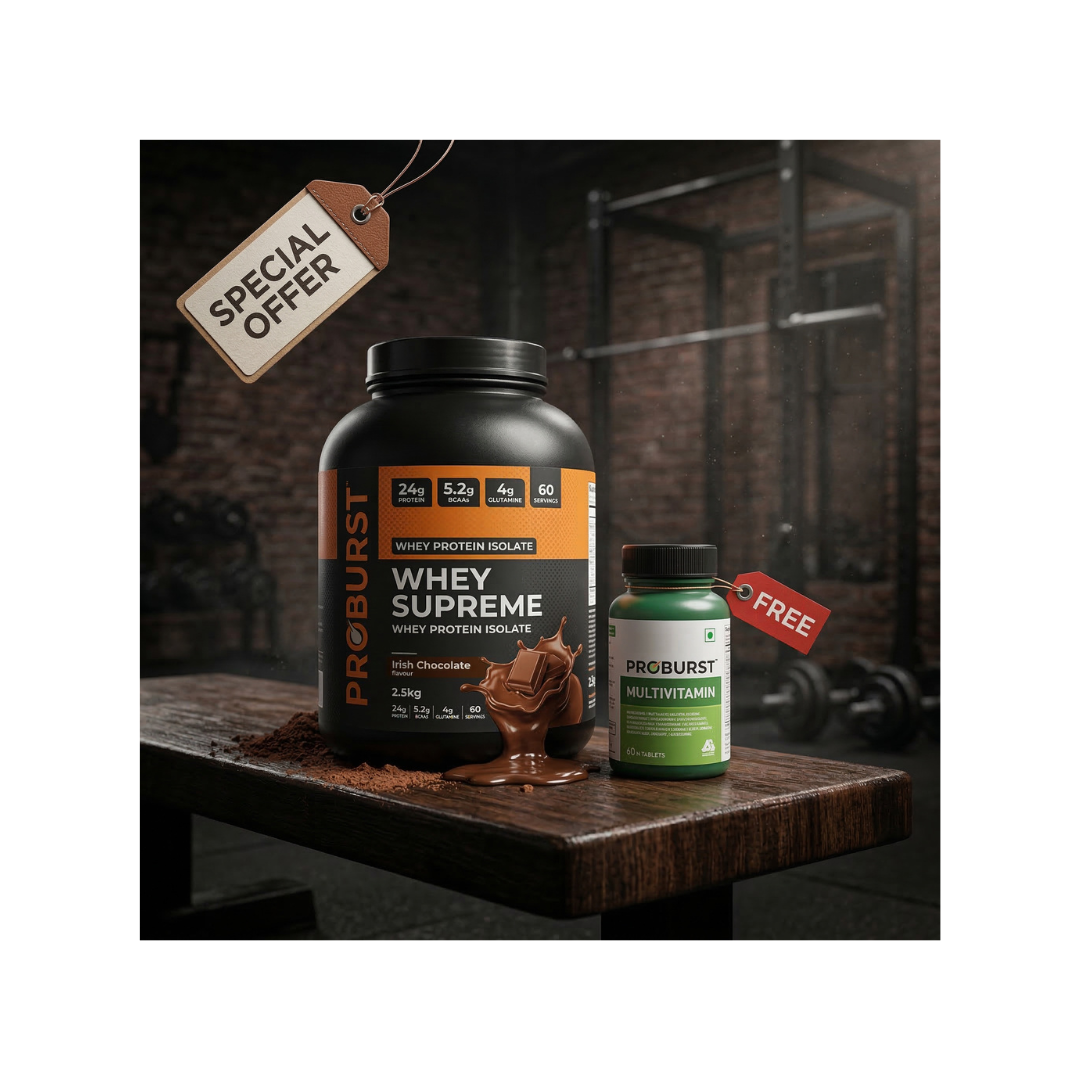 Whey Supreme Irish Chocolate Protein Powder +Free Multivitamin Capsule