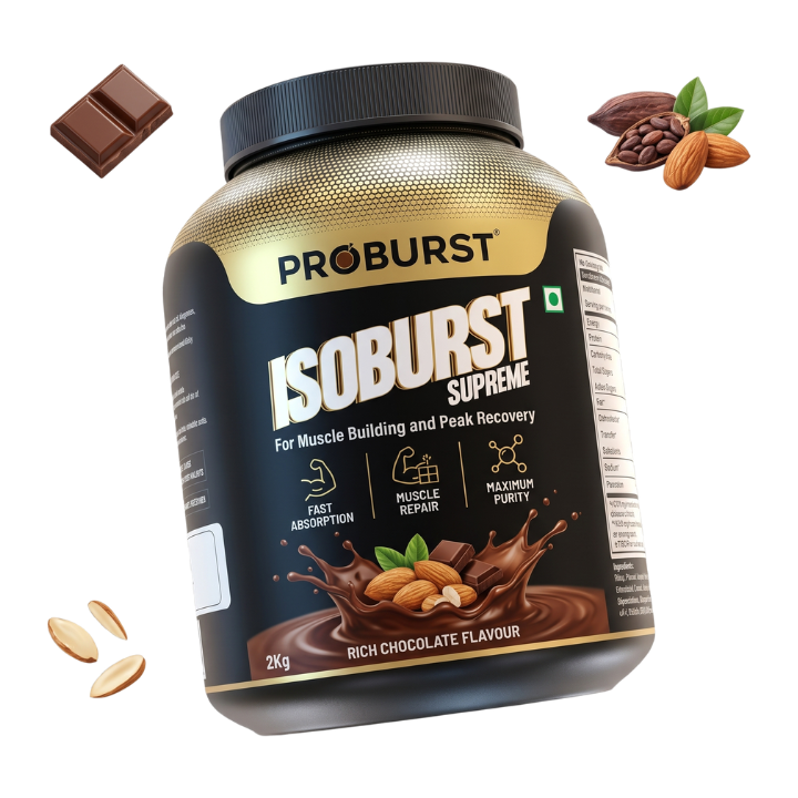 Proburst Isoburst supreme isolate protein 2KG, Chocolate Flavour + Gym Vest Free