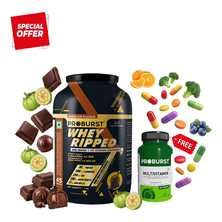 PROBURST Whey Ripped Fat Loss Protein Powder + Free Multivitamin Capsule