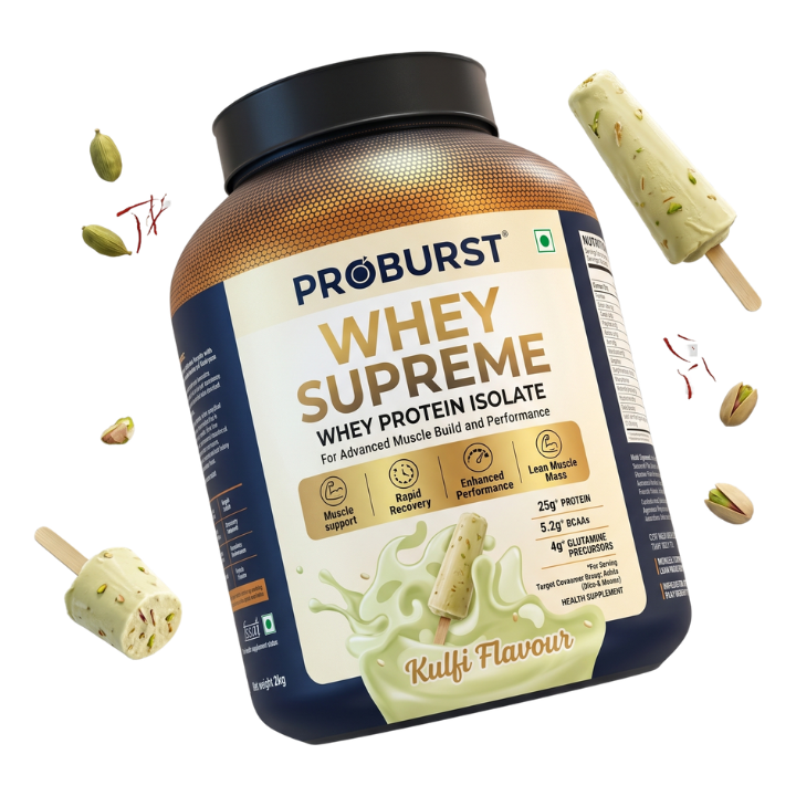 Proburst Whey Supreme Protein Kulfi Flavour, 2 kg + Gym vest