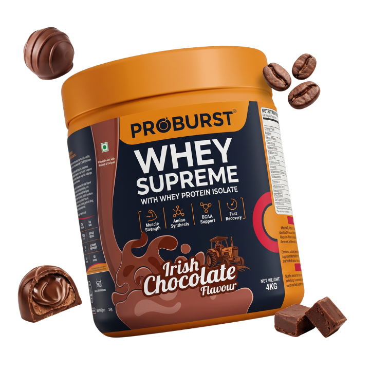 PROBURST Whey Supreme Protein, Irish Chocolate Flavour, 2 kg + Gym Vest Free
