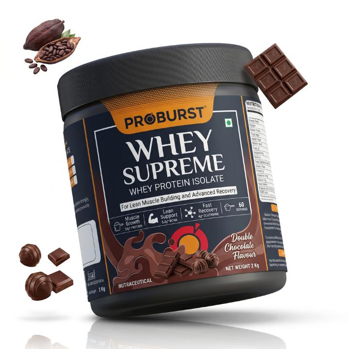 Proburst Whey Supreme Whey Protein Isolate Blend 2 Kg, Double Chocolate Flavour