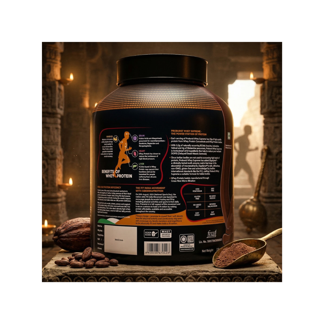 Proburst Whey Supreme Whey Protein Isolate Blend 2 Kg, Double Chocolate Flavour