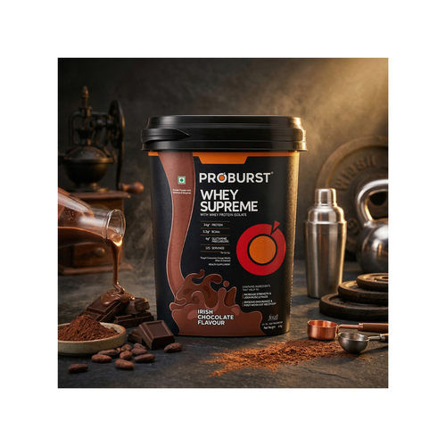 PROBURST Whey Supreme Protein Powder, Irish chocolate flavour 4kg + Gym Vest Free