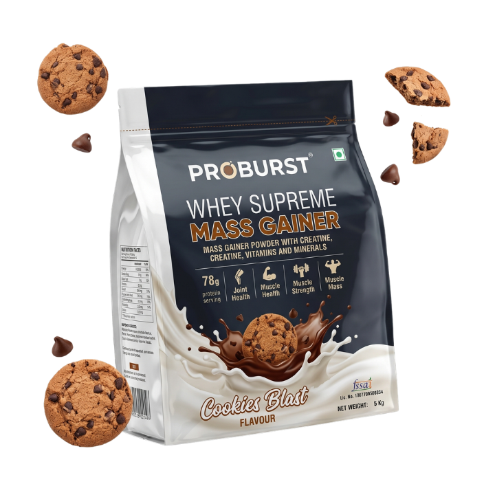 PROBURST Supreme mass gainer powder, Chocolate Peanut Butter flavour + Gym Vest Free