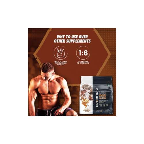 PROBURST Supreme mass gainer powder, Chocolate Peanut Butter flavour + Gym Vest Free