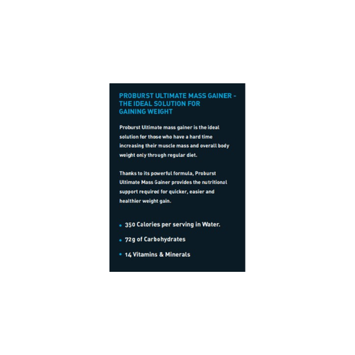 PROBURST Ultimate Mass Gainer Weight Gain Powder, chocolate flavor + Gym vest free