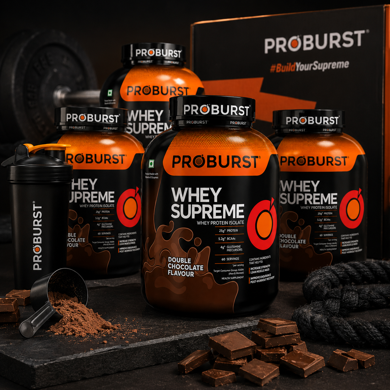 Proburst Whey Supreme Double Chocolate - Bangalore's no.1 Rated Whey Protein