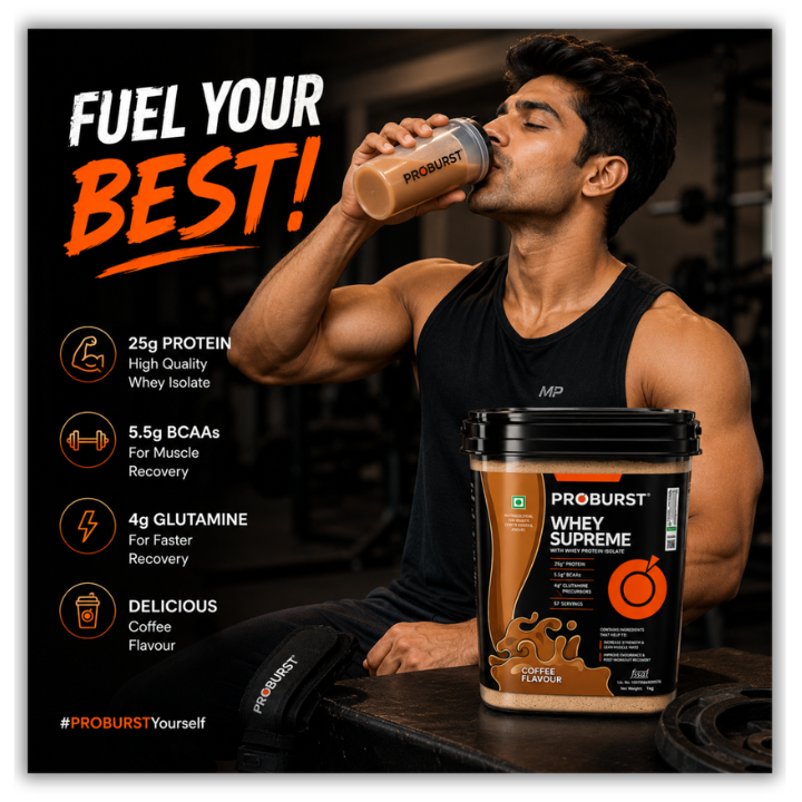 Proburst Whey Supreme Coffee - Bangalore's no.1 Rated Whey Protein