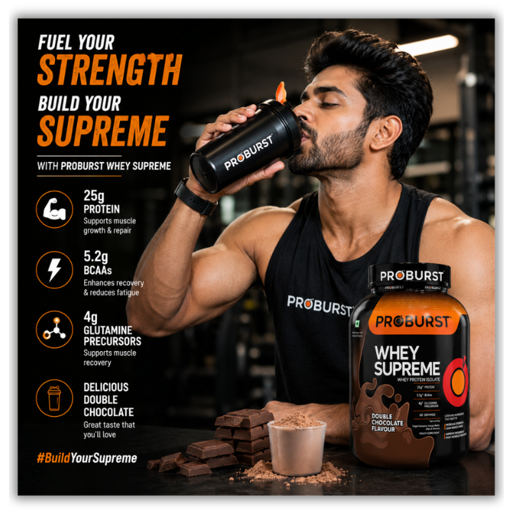 Proburst Whey Supreme Double Chocolate - Bangalore's no.1 Rated Whey Protein